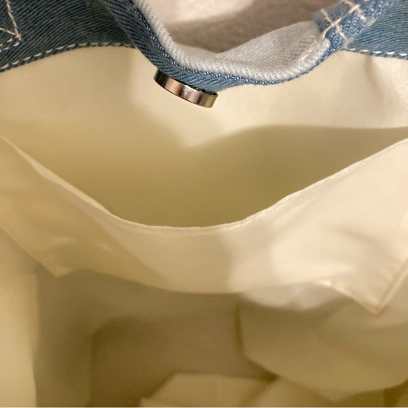 C & C California Denim Patchwork Tote with Pocket - Picture 6 of 11